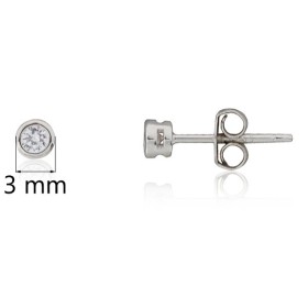 Pendientes chatón plata de ley