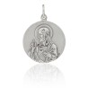 Escapulario Virgen del Carmen y Corazón de Jesús plata