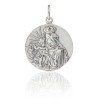 Escapulario Virgen del Carmen y Corazón de Jesús plata