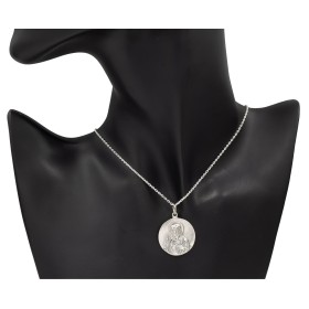 Escapulario Virgen del Carmen y Corazón de Jesús plata
