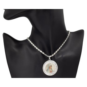 Medalla Virgen de Fátima esmaltada plata de ley