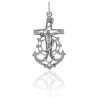 Cruz marinera con cristo plata de ley