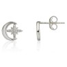 Pendientes luna y estrella plata de ley