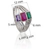 Anillo piedras boceladas plata de ley