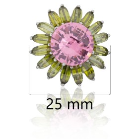 Anillo flor piedras plata de ley