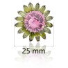 Anillo flor piedras plata de ley