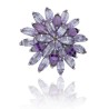 Anillo pétalos de flor plata de ley