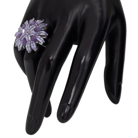 Anillo pétalos de flor plata de ley